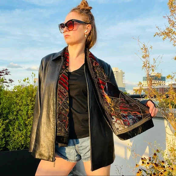 Oscar de la Renta Vintage Royal Velvet Cut Out Mesh Art Long Rectangle Scarf - Picture 14 of 16